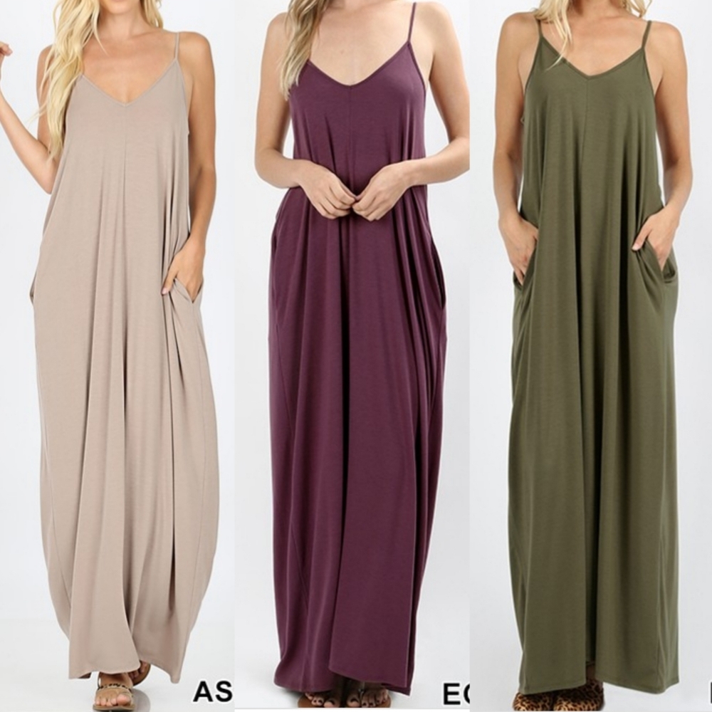 V Neck Harem Maxi Dress  S-XL - Picture 2 of 6